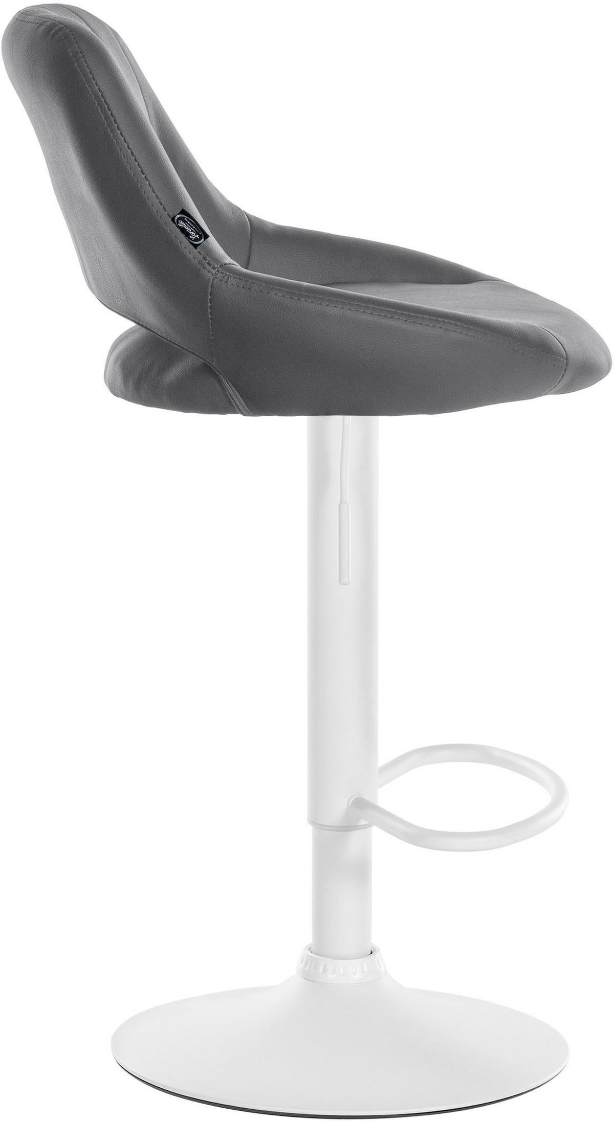 BARHOCKER Lederlook grau - Weiß/Grau, Textil/Metall (47/85/48cm) - CLP