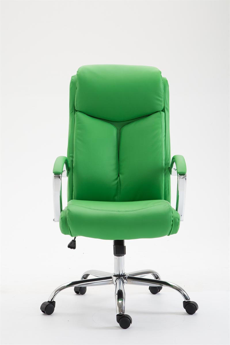 CHEFSESSEL Lederlook Grün - Chromfarben/Grün, Textil/Metall (65/115/73cm) - CLP