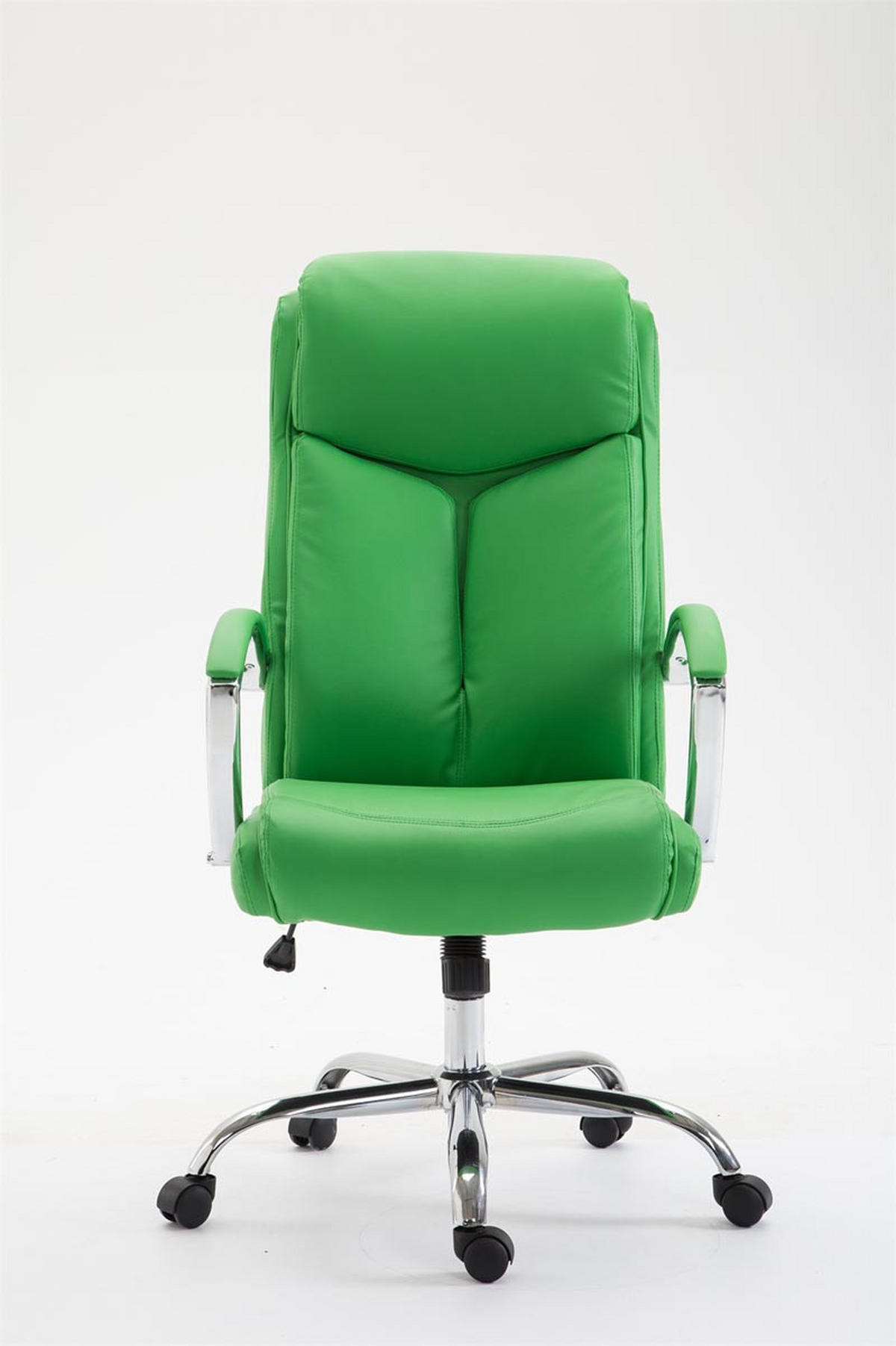 CHEFSESSEL Lederlook Grün - Chromfarben/Grün, Textil/Metall (65/115/73cm) - CLP