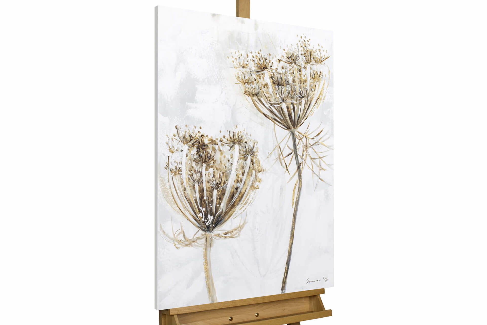 ACRYLBILD HANDGEMALT 60/90 cm - Beige, Holz/Textil (1.96/90cm) - KUNSTLOFT