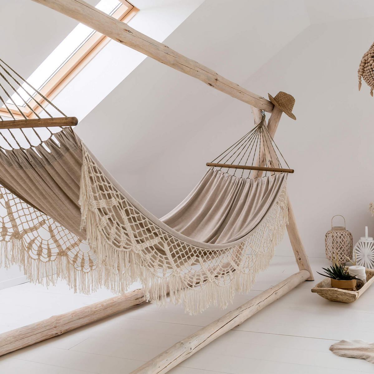 HÄNGEMATTE Beige 200/150 cm - Beige, Textil (200/1/150cm) - Mobili Rebecca