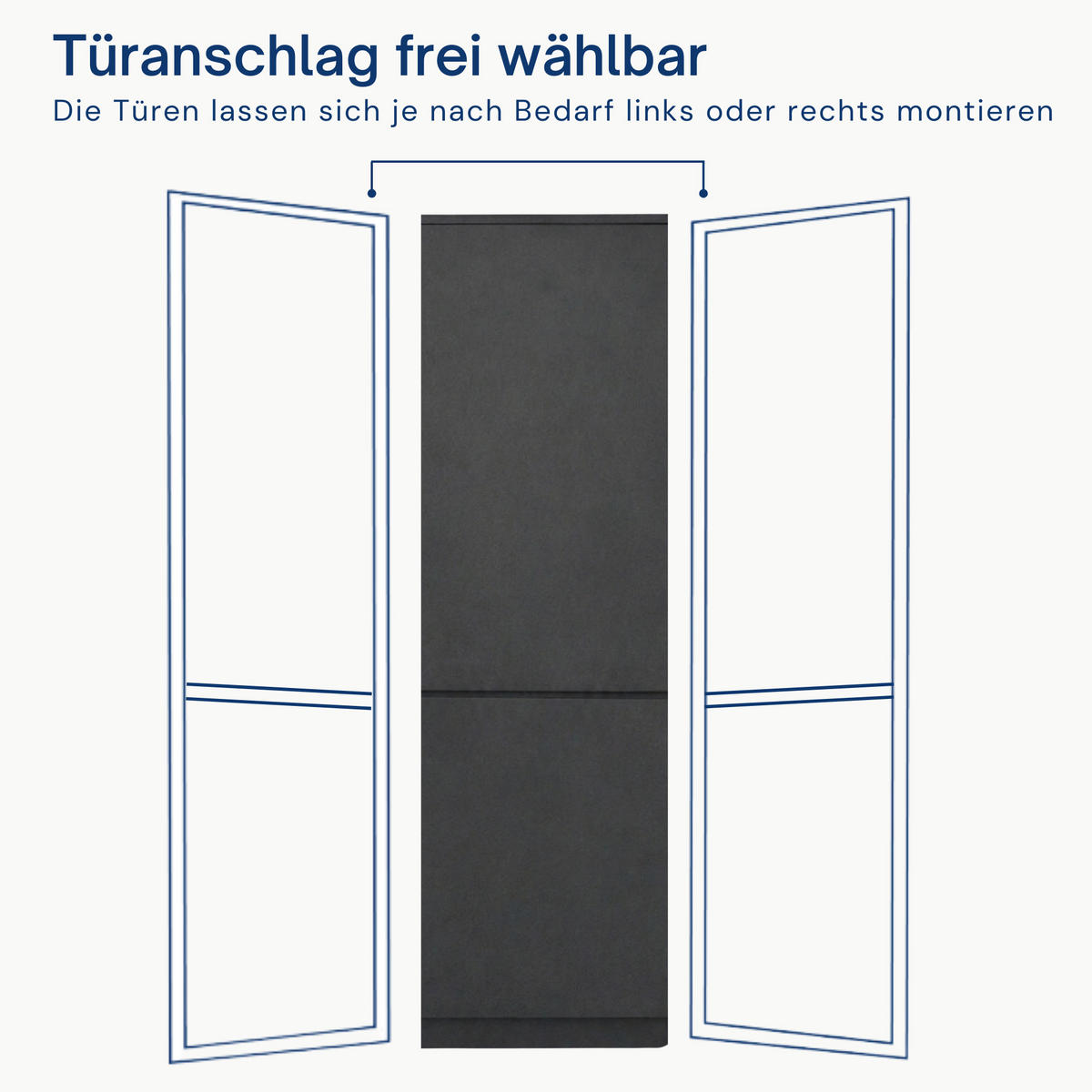 MEHRZWECKSCHRANK 2-türig mit 5 Einlegeböden in Anthrazit - Anthrazit, Holzwerkstoff (50/180.5/40cm) - Home Collective