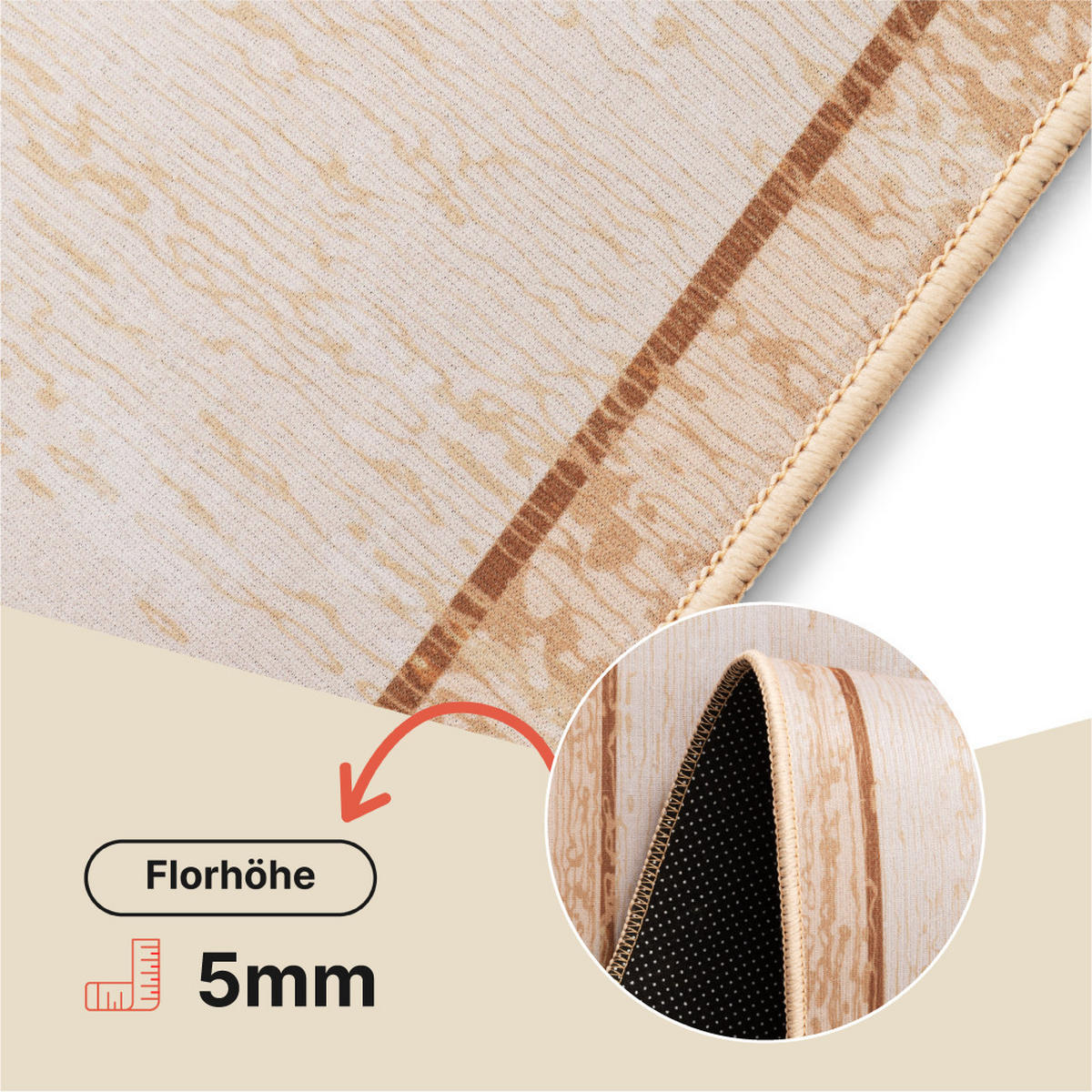 TEPPICH NORA Beige 180/250 cm - Beige, Textil (180/250cm) - Tapiso