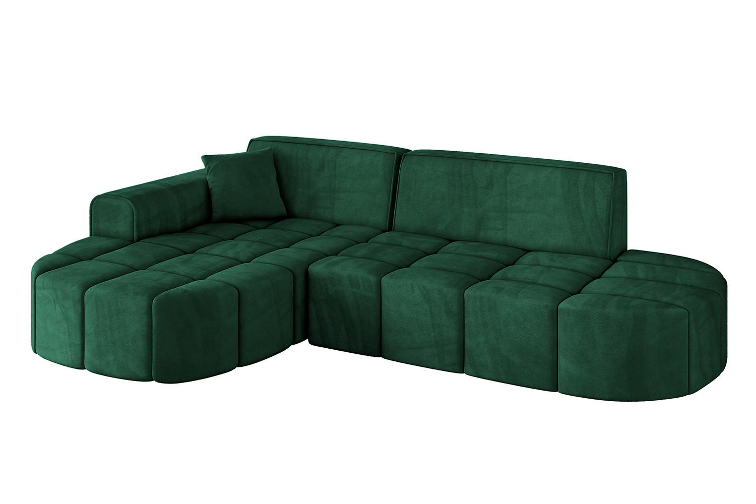 ECKSOFA Ottomane Links LIVO-L1 - 252x173x79,5 cm Dunkelgrün - Grün, Holzwerkstoff/Textil (252/173cm) - ALTDECOR