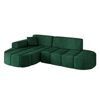 ECKSOFA Ottomane Links LIVO-L1 - 252x173x79,5 cm Dunkelgrün - Grün, Holzwerkstoff/Textil (252/173cm) - ALTDECOR