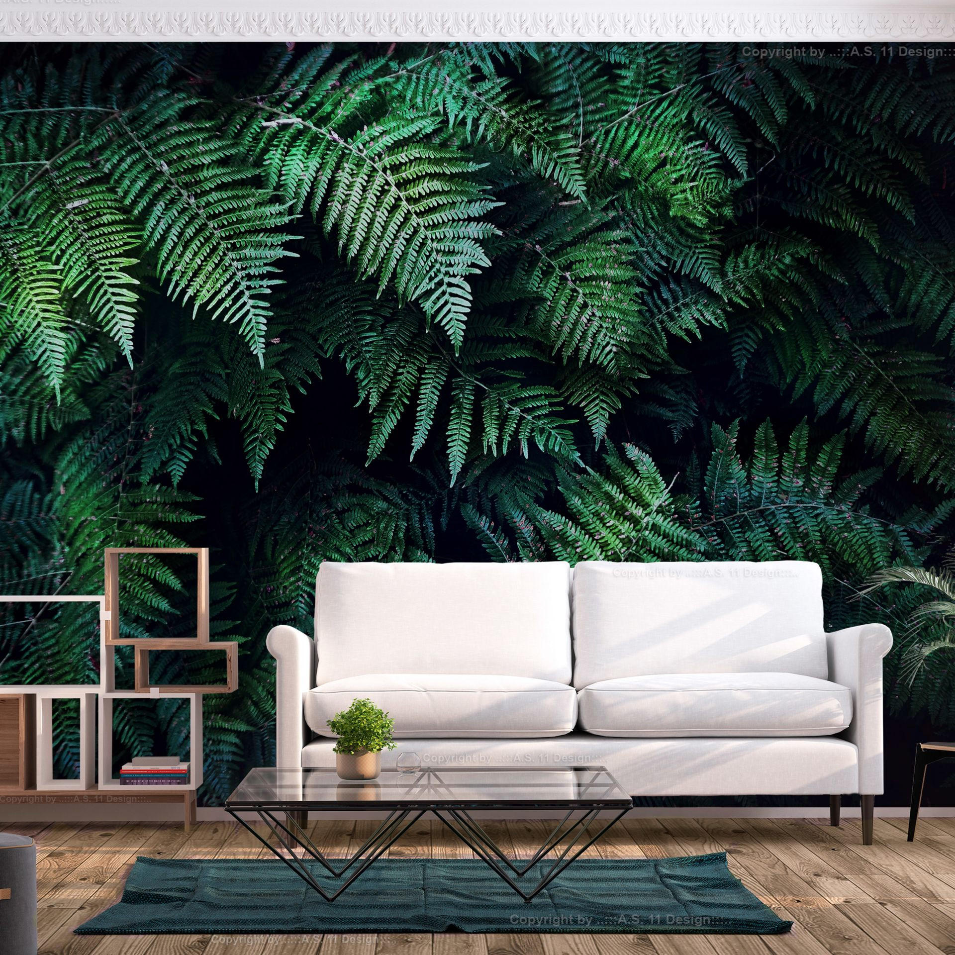 SELBSTKLEBENDE FOTOTAPETE 196/140 cm - Schwarz/Grün, Kunststoff/Textil (196/1cm) - KUNSTLOFT
