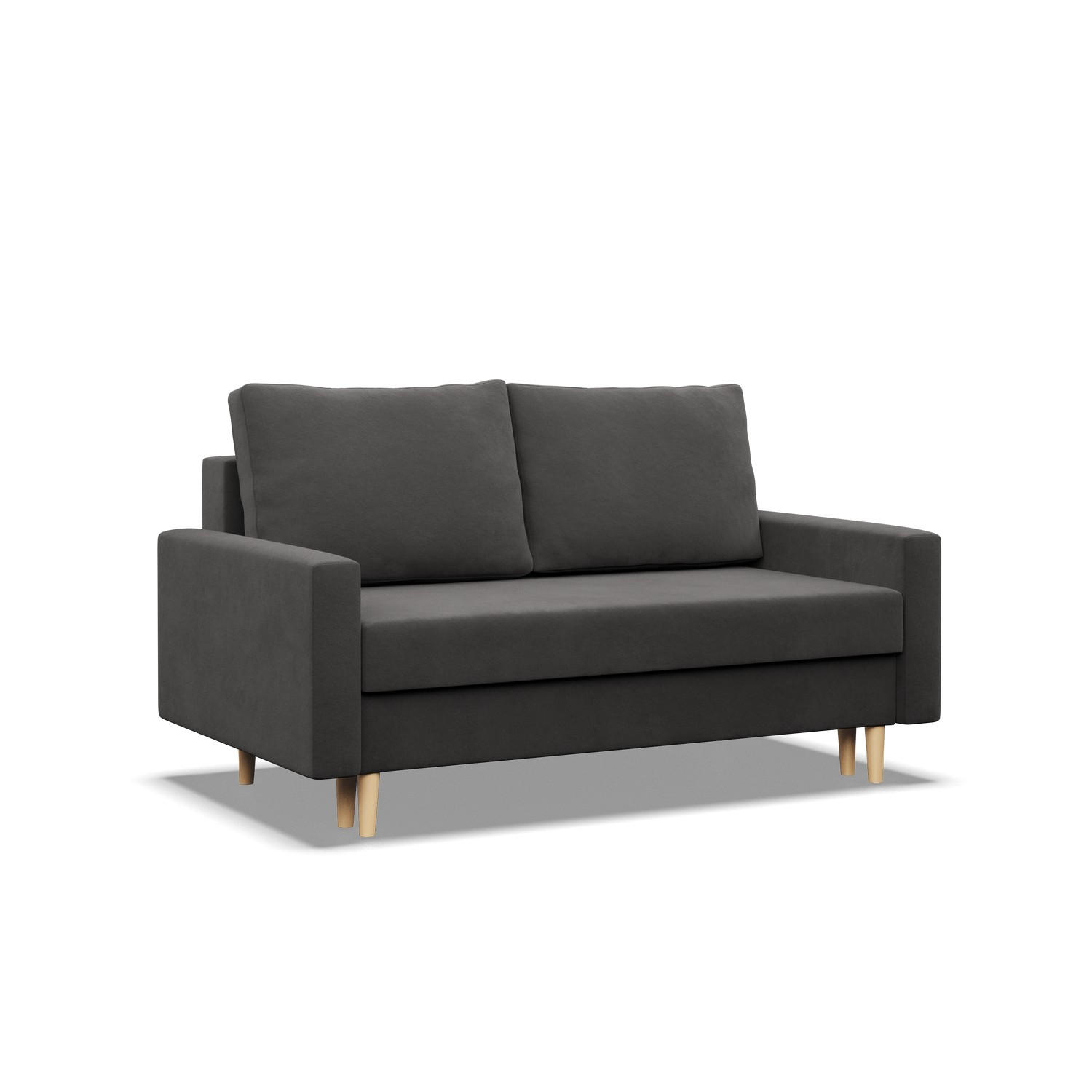 SOFA 2-SITZER MIT SCHLAFFUNKTION BLANK, Grau - Schieferfarben, Textil (152/92/92cm)