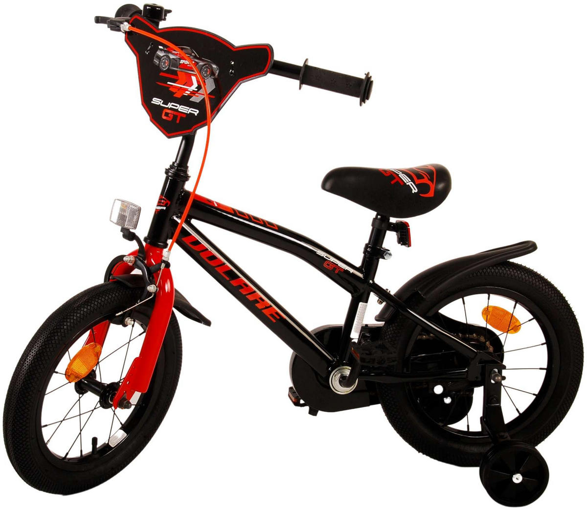KINDERFAHRRAD Super GT - Jungen - 14 Zoll - Rücktritt + Handbremse - Rot - Rot/Schwarz, Metall (45cm) - TPFSports