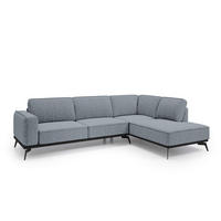 ECKSOFA Rosalia Grau - Grau, Textil (293/90/200cm) - Pillovely