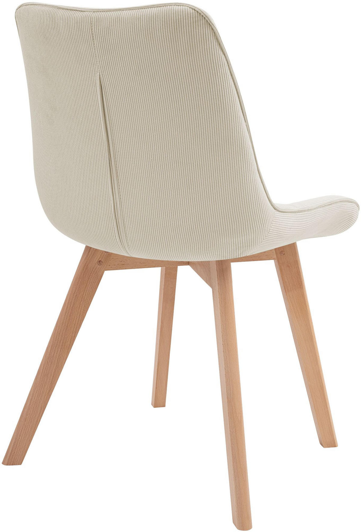 STUHL Cord Beige - Eukalyptusholzfarben/Beige, Holz/Textil (53/84/63cm) - CLP