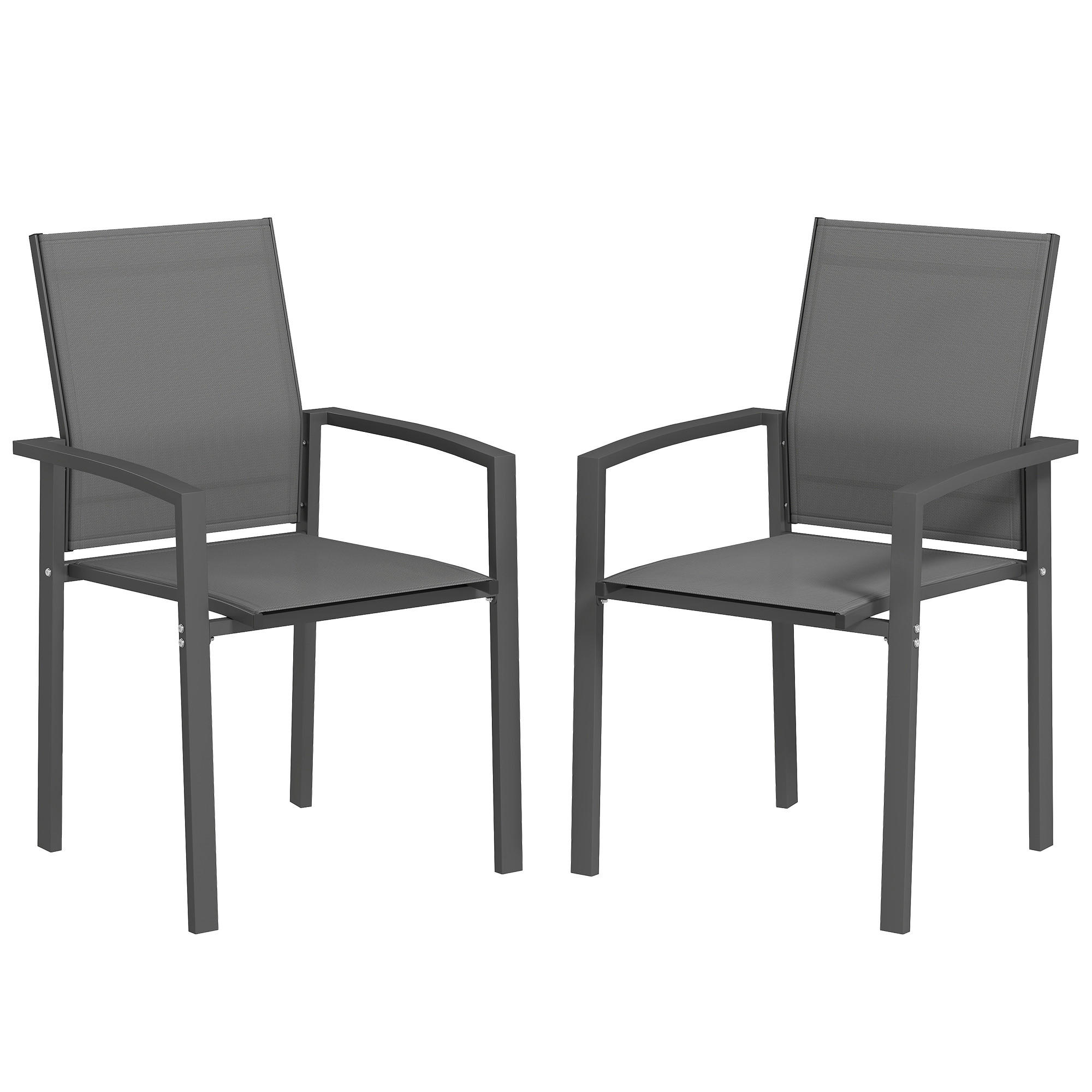 GARTENSTUHL Grau 2 Stück - Grau, Metall (56/89/58cm) - GiPP