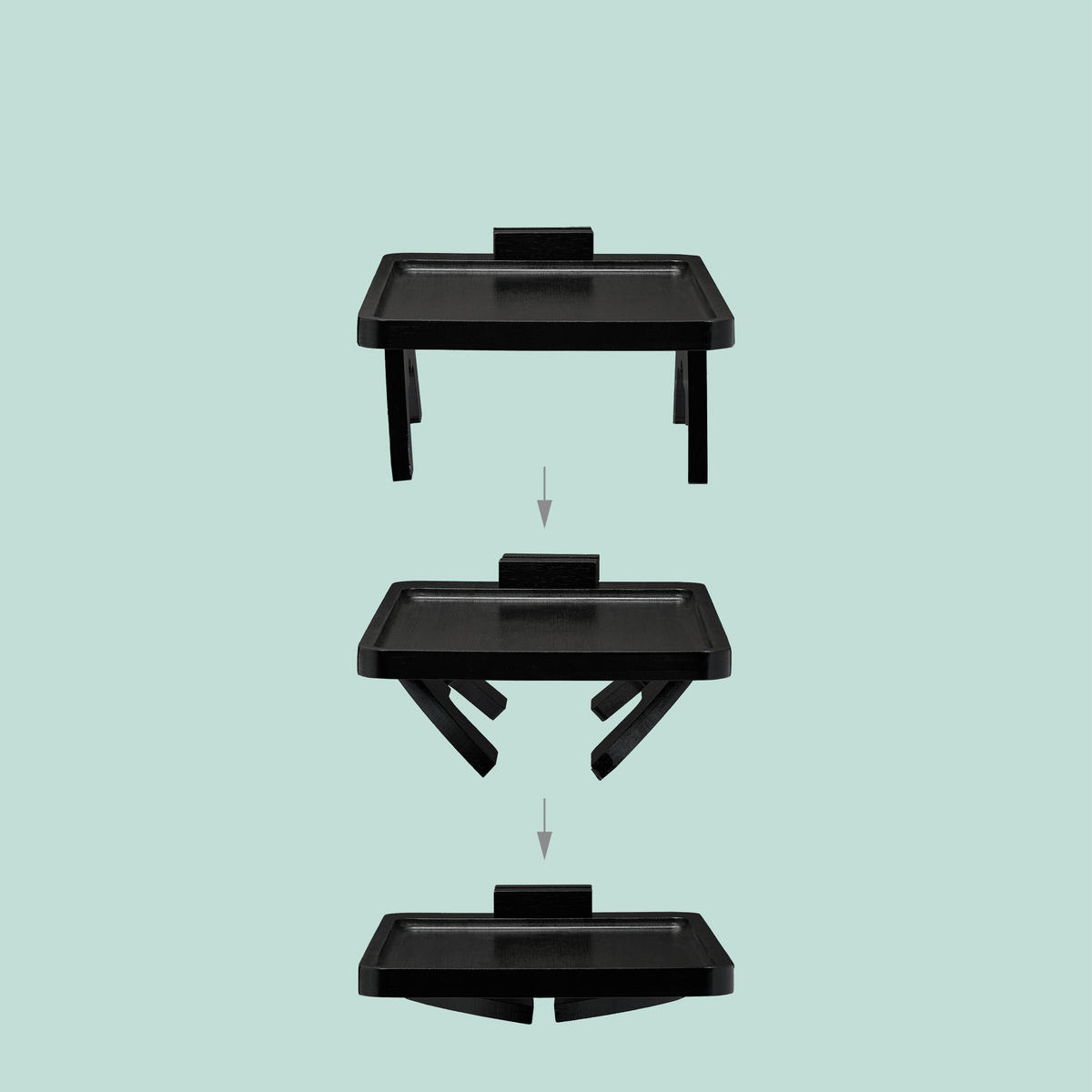 SOFATABLETT - Schwarz, Holz (40.5/12/25cm) - Relaxdays