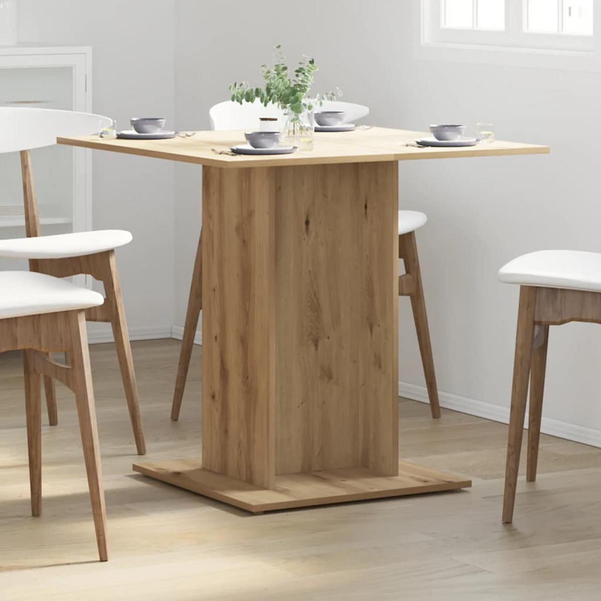 ESSTISCH Artisan-Eiche 80/80/75 Cm Holzwerkstoff - Braun, Holzwerkstoff (80/80/75cm) - vidaXL