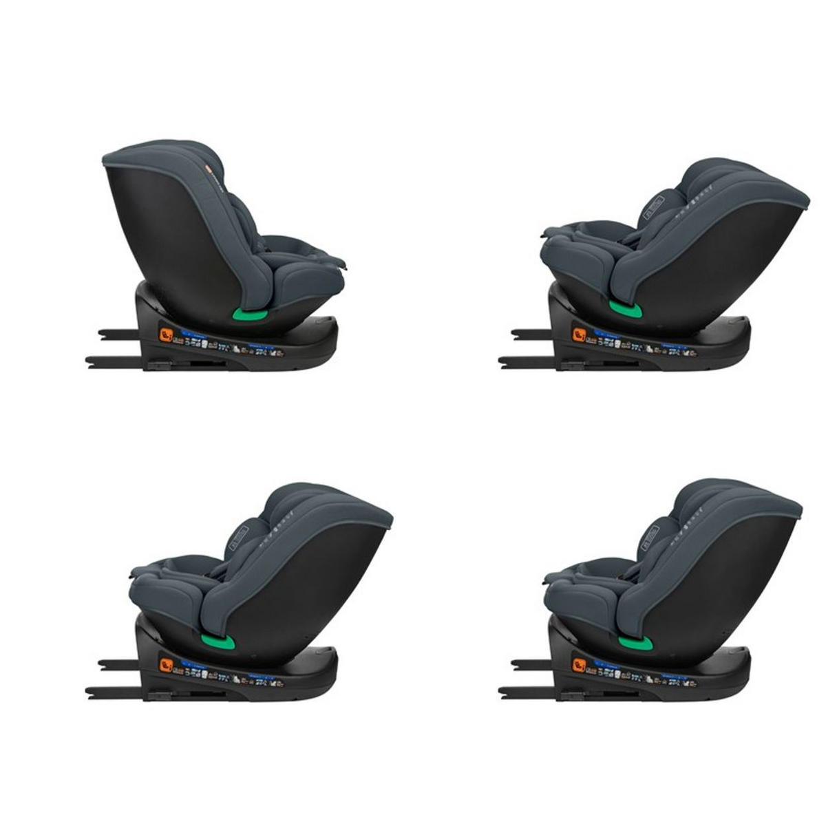KINDERSITZ i-Round i-Size dunkelgrau (40-150cm) Isofix, 360-Grad-Drehung, Gurt - Grau, Textil (45/60/51cm) - Kikka boo