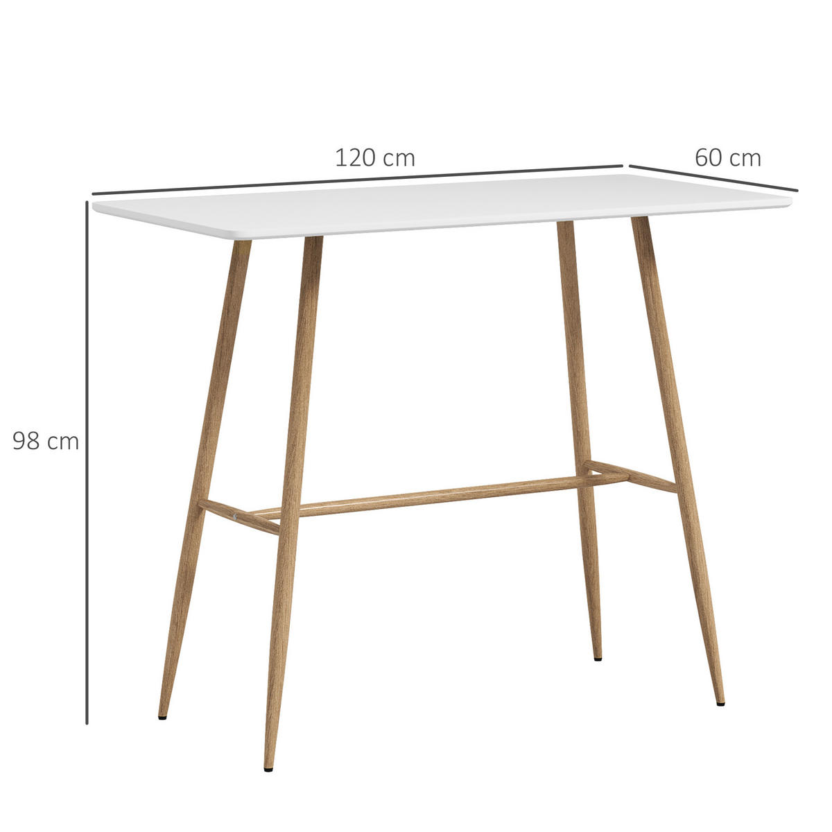 BARTISCH Weiß 1 Stück - Weiß, Kunststoff (120/60/98cm) - GiPP