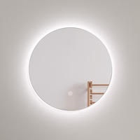 BADSPIEGEL rund mit Beleuchtung rahmenlos Ø50 cm - Weiß, Glas (50/3/50cm) - EMKE