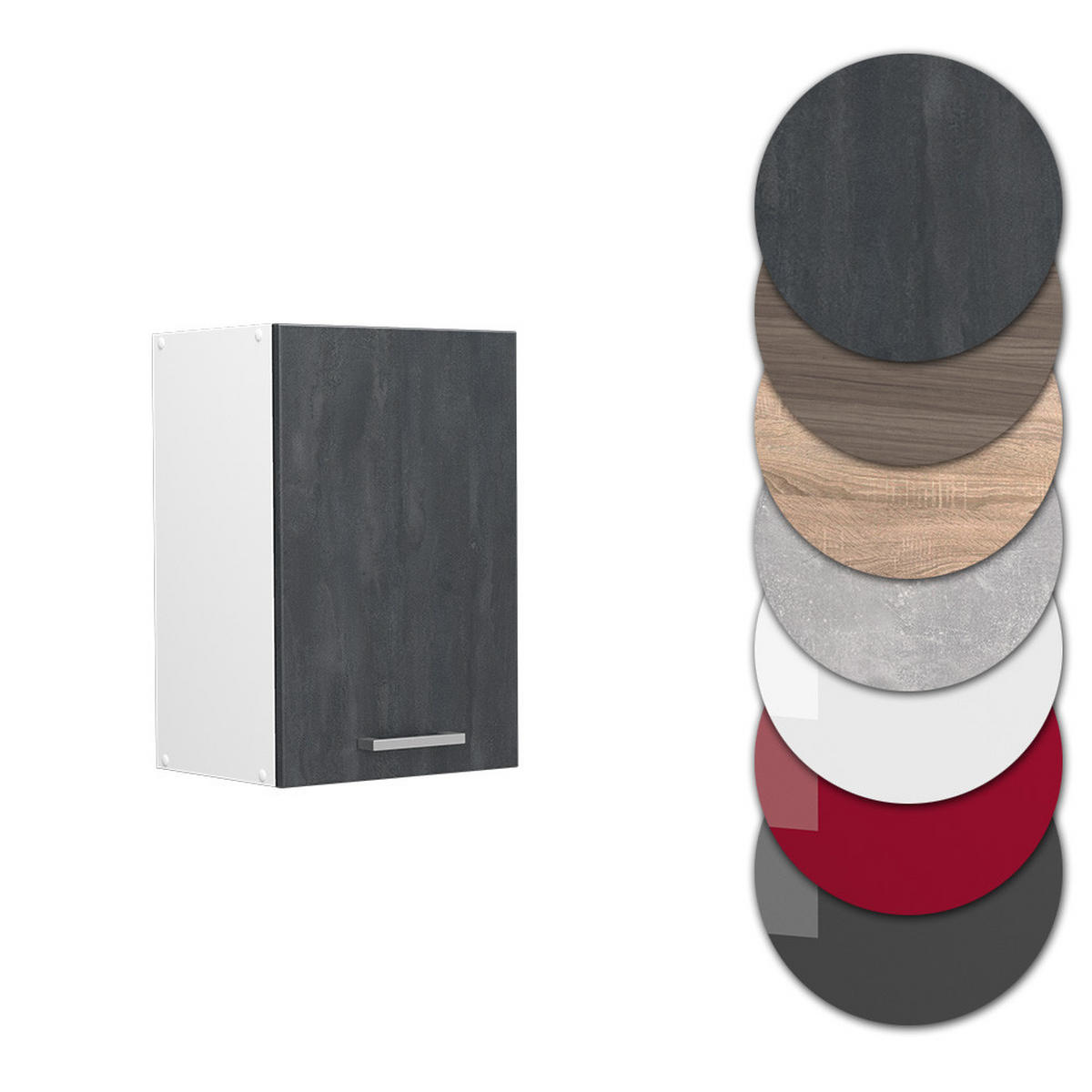 HÄNGESCHRANK R-Line Schwarz Beton 40 cm - Schwarz/Weiß, Holzwerkstoff (40/60/31cm) - Vicco
