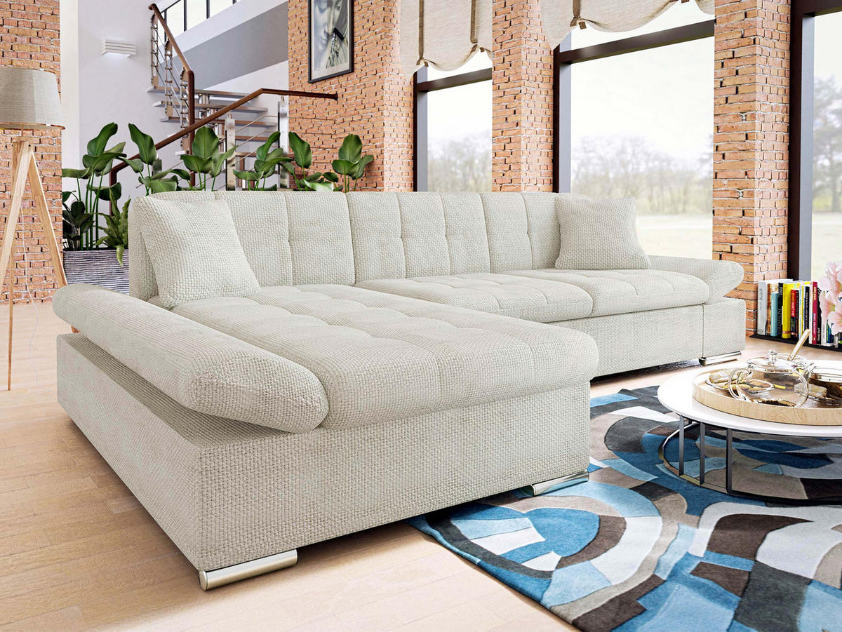 ECKSOFA Malwi, Seite: Links - Naturfarben, Holz/Textil (278/161cm) - MIRJAN24