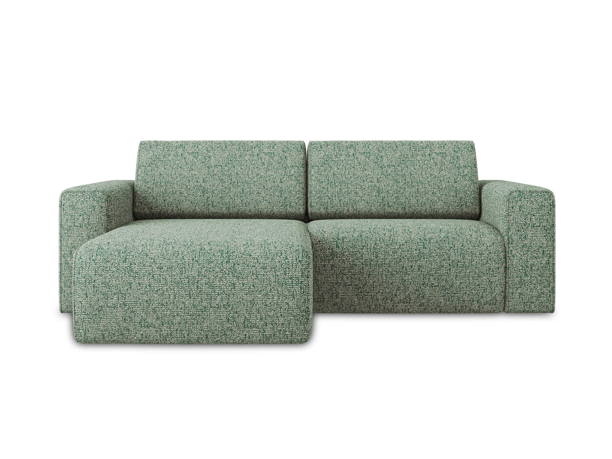 ECKSOFA Links Strukturstoff Stoff Grün - Schwarz/Hellgrün, Kunststoff/Textil (167/224cm) - Makamii