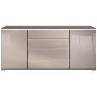 SIDEBOARD Faro Sandgrau Hochglanz - Sandfarben, Holzwerkstoff (166.5/75.5/35cm) - Vladon