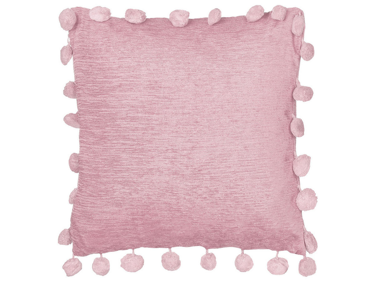Dekokissen 2er-Set Rosa 45/45 cm Jasmine - Hellrosa, Textil (45/45cm) - Beliani