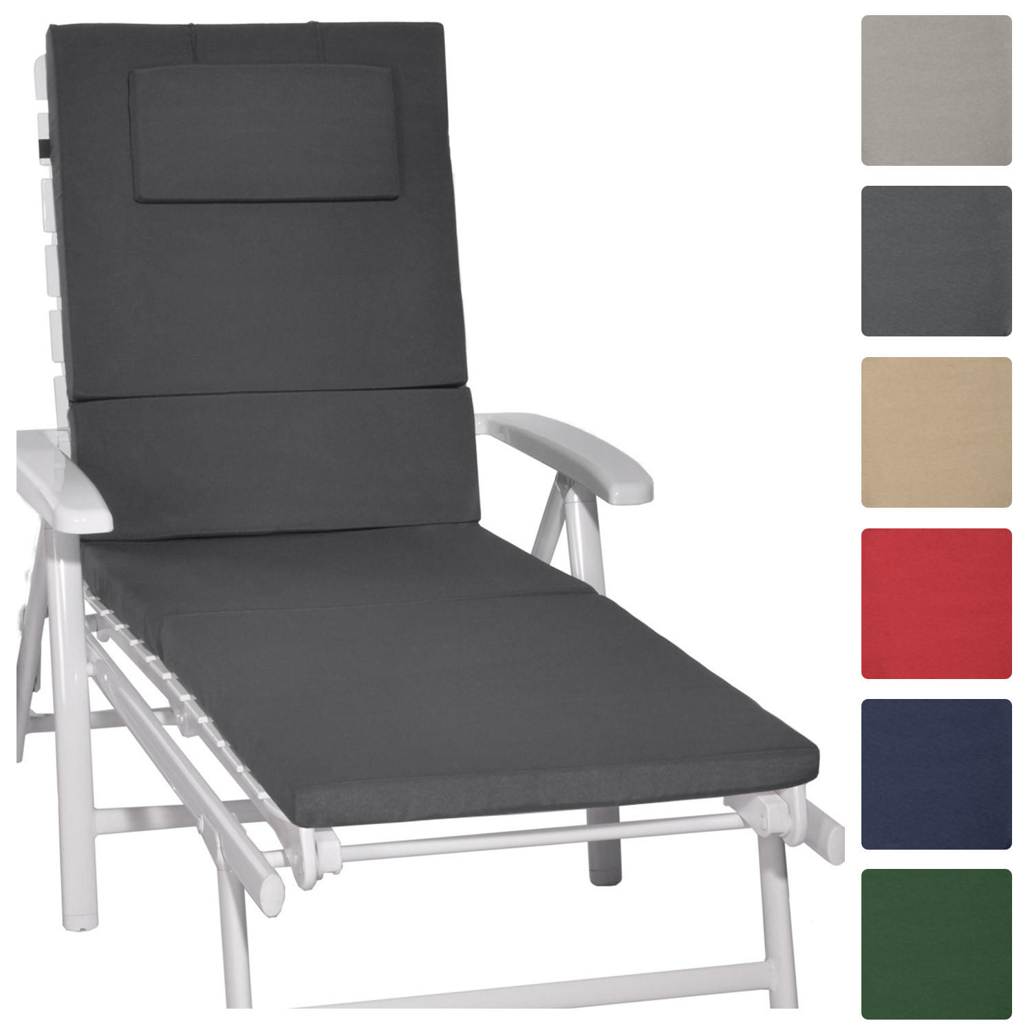 Beautissu Rollliegenauflage Grau 60x5x200 cm