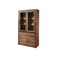 VITRINE Wild-/Zerreiche 105x42x190 Tabacco brown geölt MONTREUX #301 - Braun, Holz (105/190/42cm) - Massivmoebel24