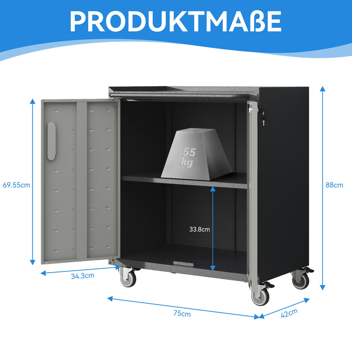 KOMBINATIONSKOFFER – 75 × 42 × 88 cm - Multicolor, Metall (42/88.01/75.01cm) - DCA