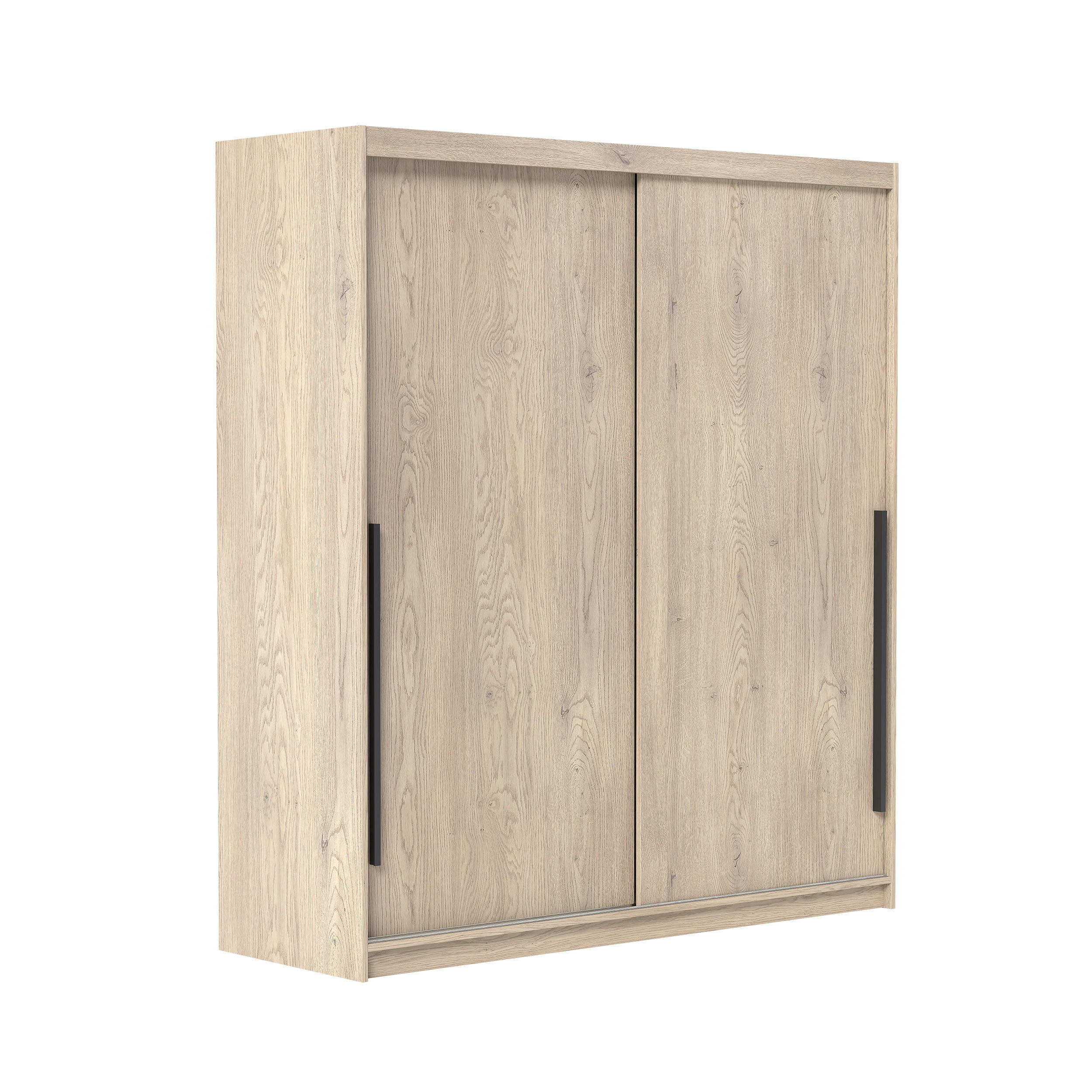 SILENTE 180 cm Schiebetürenschrank mit Einlegeböden und Kleiderstange - Braun, Holzwerkstoff (180/205/60cm) - Idohome