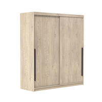 SILENTE 180 cm Schiebetürenschrank mit Einlegeböden und Kleiderstange - Braun, Holzwerkstoff (180/205/60cm) - Idohome