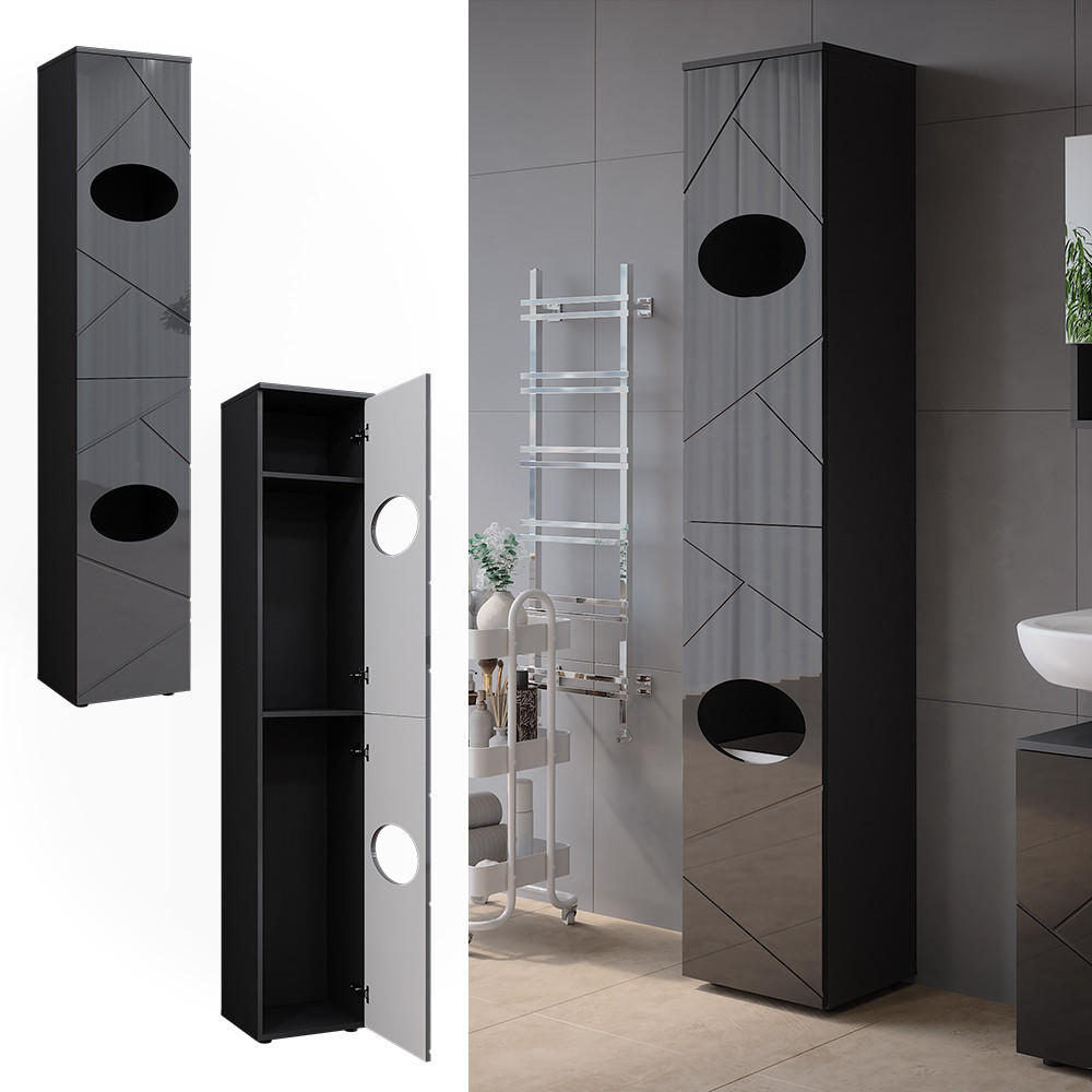WÄSCHESCHRANK Irma Anthrazit 37.2 x 192 cm - Anthrazit, Holzwerkstoff (37.2/192/32cm) - Vicco