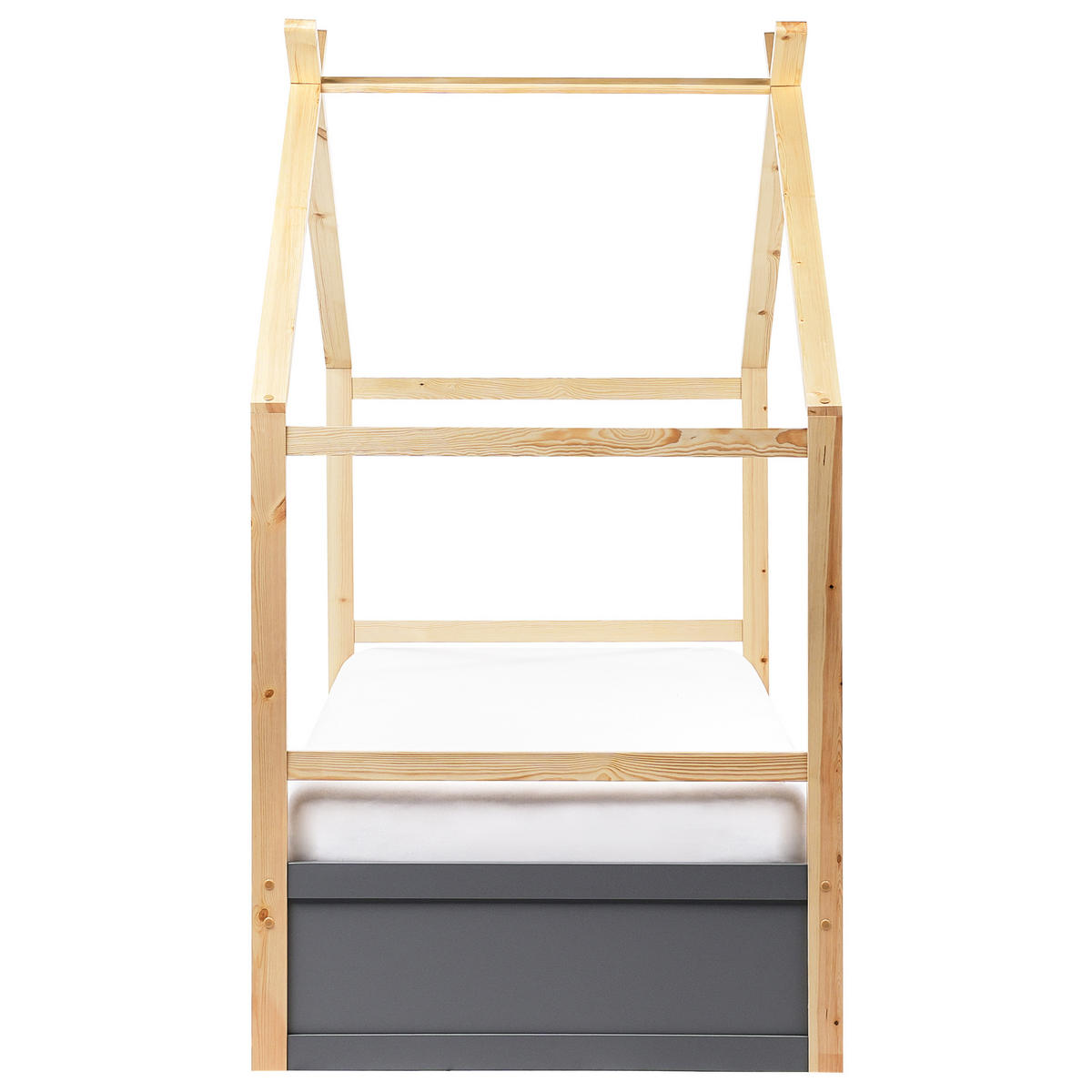 KINDERBETT 90x200 cm Grau Orgeval - Grau, Holz (90/200cm) - Beliani