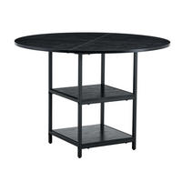 ESSTISCH 107/75 cm Schwarz aus MDF und Metall mit doppelter Ablage - Schwarz, Holzwerkstoff (107/107/75cm) - OKMYHOME