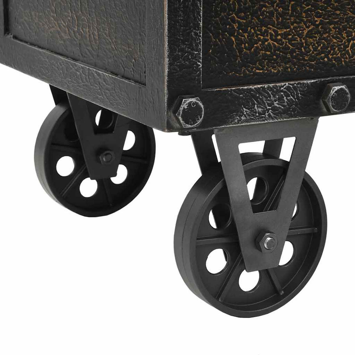 AUFBEWAHRUNGSBANK Massivholz Kunstleder 80,5/41/50 Cm - Braun, Leder (41/50/80.5cm) - vidaXL