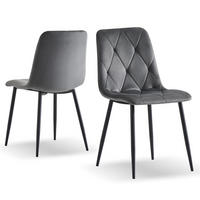 STUHL VICKA Grau 2 Stück - Grau, Textil/Metall (44/85/55cm) - B&D Home
