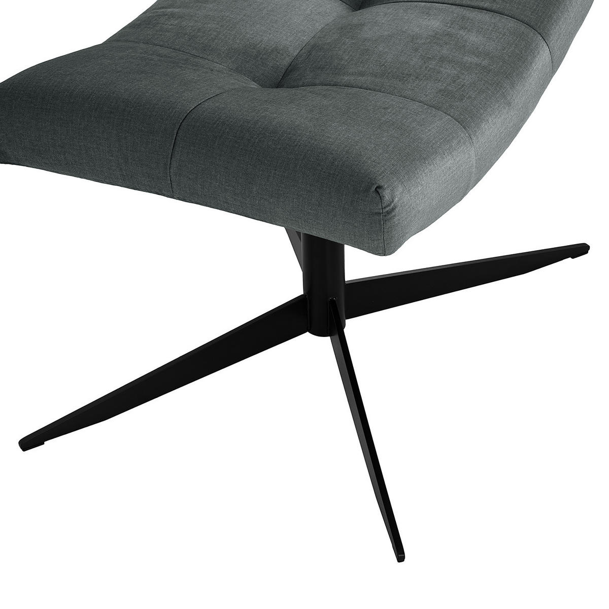 POLSTERHOCKER - Dunkelgrau/Schwarz, Textil/Metall (67/47/50cm) - home24