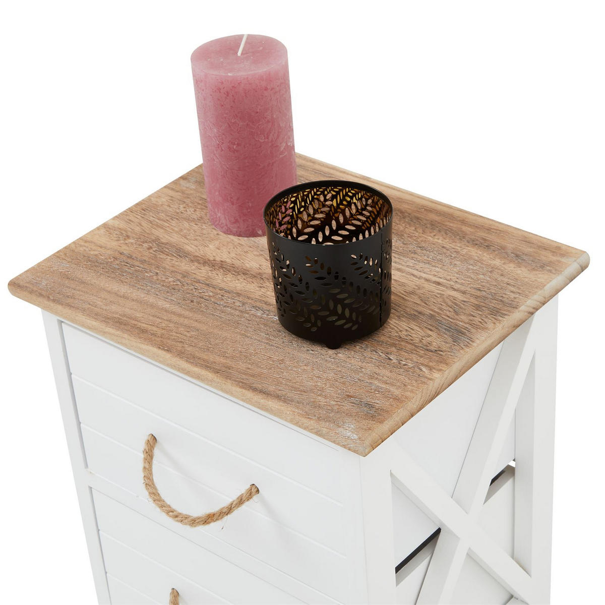NACHTTISCH PERUGIA - Weiß, Holz (32/40/26cm) - CARO-Möbel