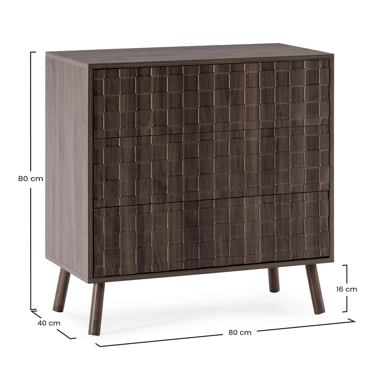 COMODA 80/80/40 Canadá aspect de nuc comun - culoare nucă, compozit lemnos (80/80/40cm) - VS Venta-stock
