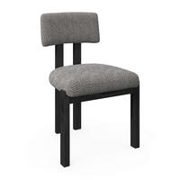 STUHL Jonna Hellgrau Bouclé Gepolstert - Hellgrau, Holz (51/82/53cm)