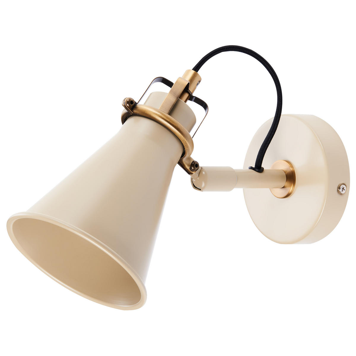 WANDLAMPE 2er Set Beige/Gold Moyola - Beige/Goldfarben, Metall (11/19/22cm) - Beliani