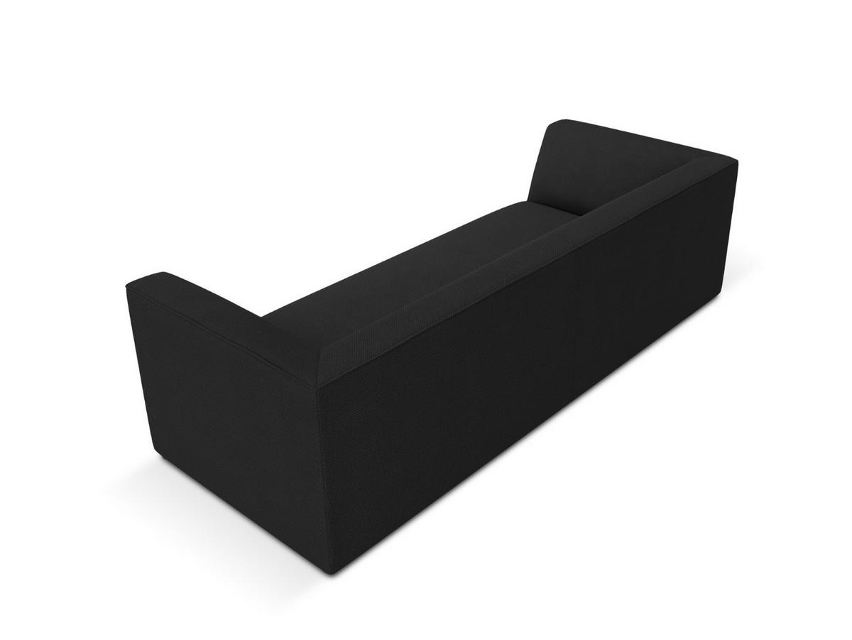 SOFA Ruby aus strukturiertem Stoff schwarz 3 Sitzplätze - Schwarz, Textil (93/69/232cm) - Micadoni