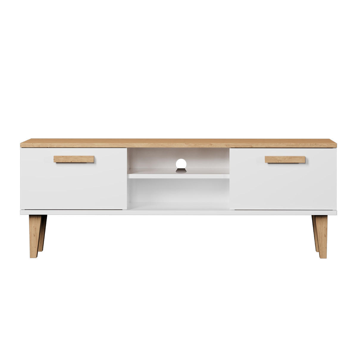 TV STOLÍK Denver Biela - biela, kompozitné drevo (35/47/120cm) - Petits-meubles