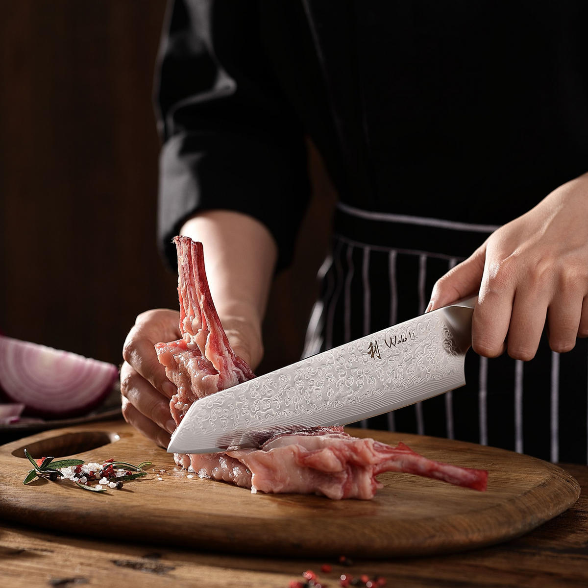 KIRITSUKEMESSER 20 cm - Braun, Metall (34cm) - Wakoli