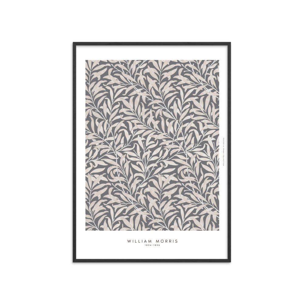 POSTER mit Rahmen William Morris - Nature Dust - Schwarz/Grün, Holz/Papier (30/40cm) - Poster&Frame