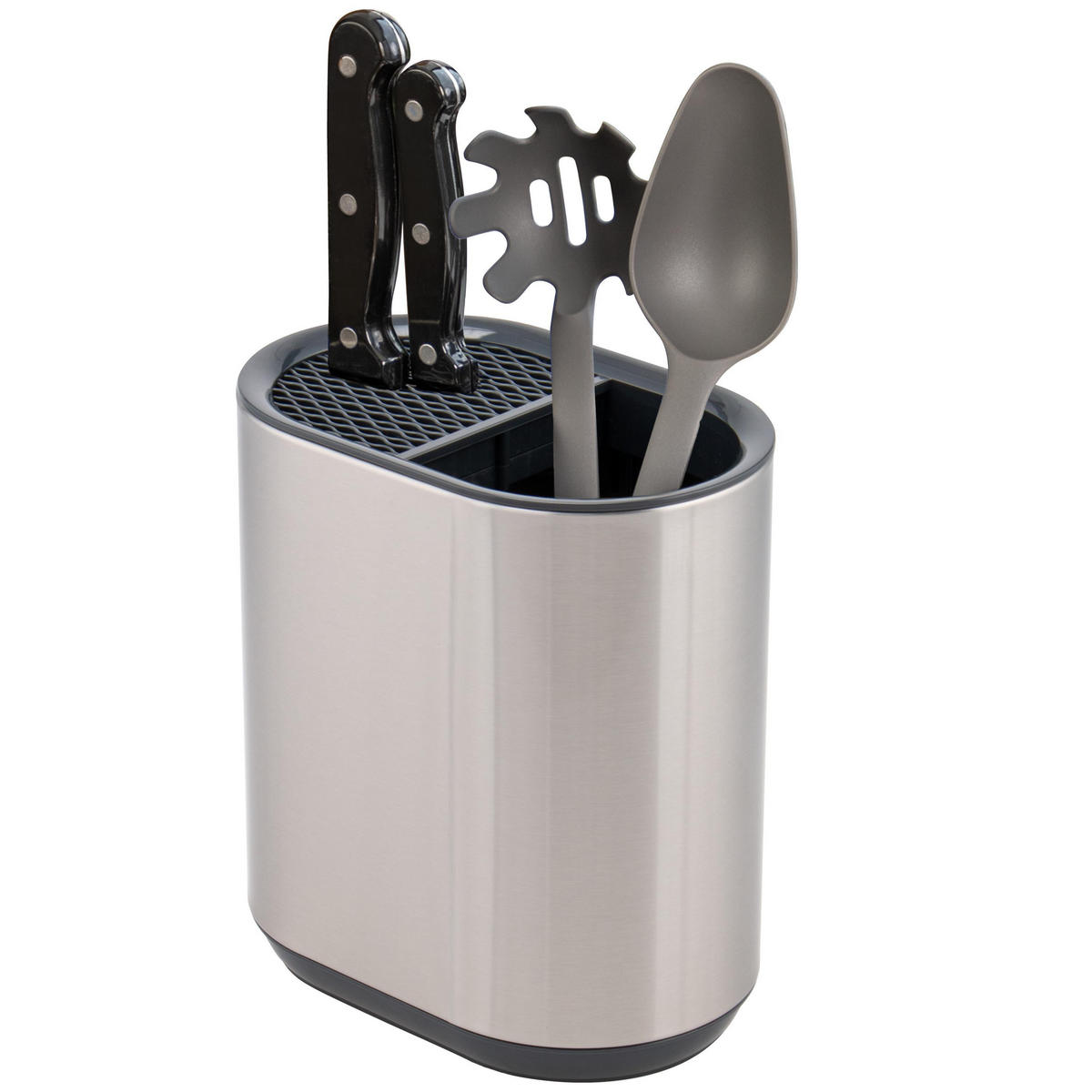 MESSERBLOCK, silber, ABS-Kunststoff, Edelstahl - Edelstahlfarben, Metall (18/19.4/11.5cm) - bremermann