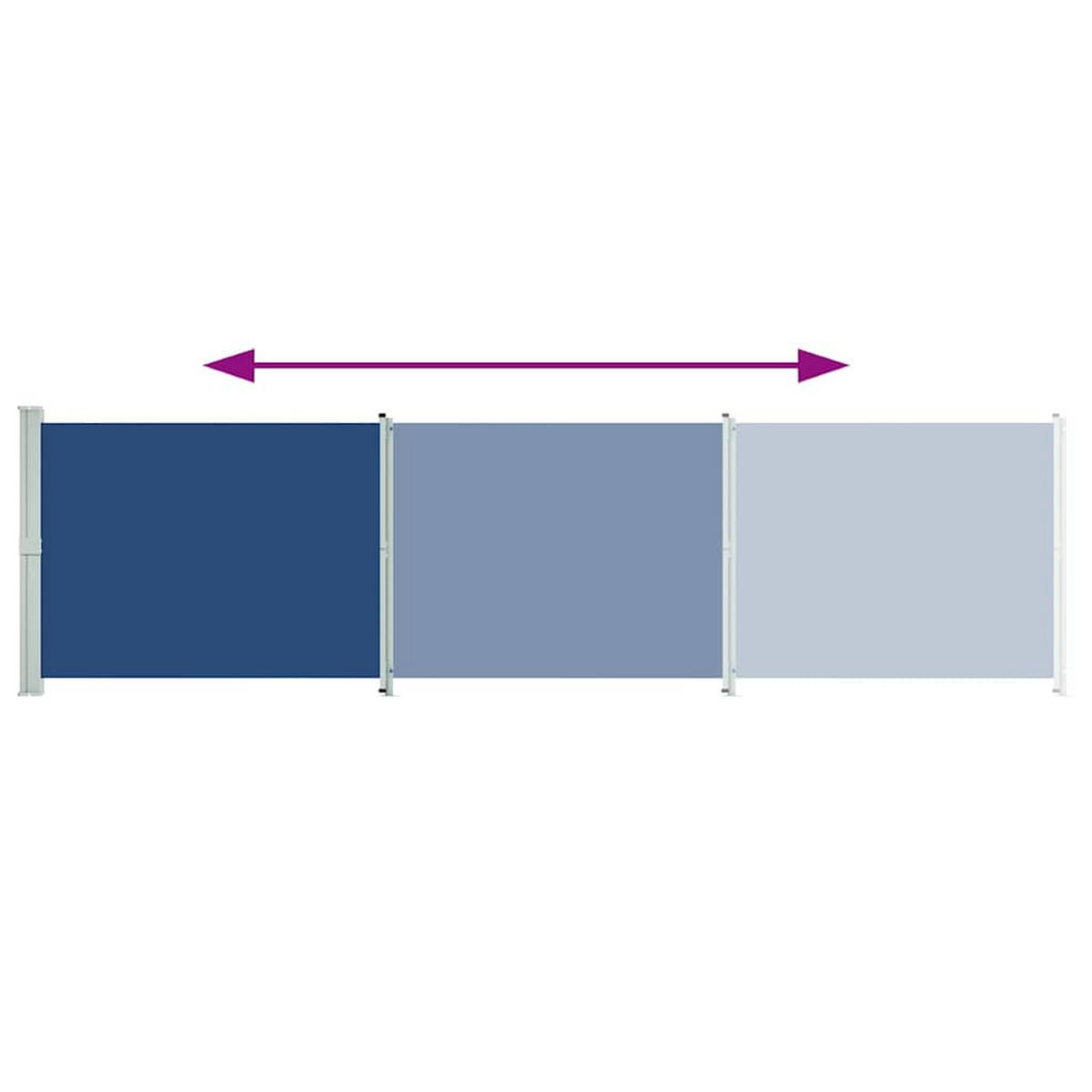 SEITENMARKISE Ausziehbar 600x160 cm Blau - Blau, Textil (600/160/600cm) - furnicato