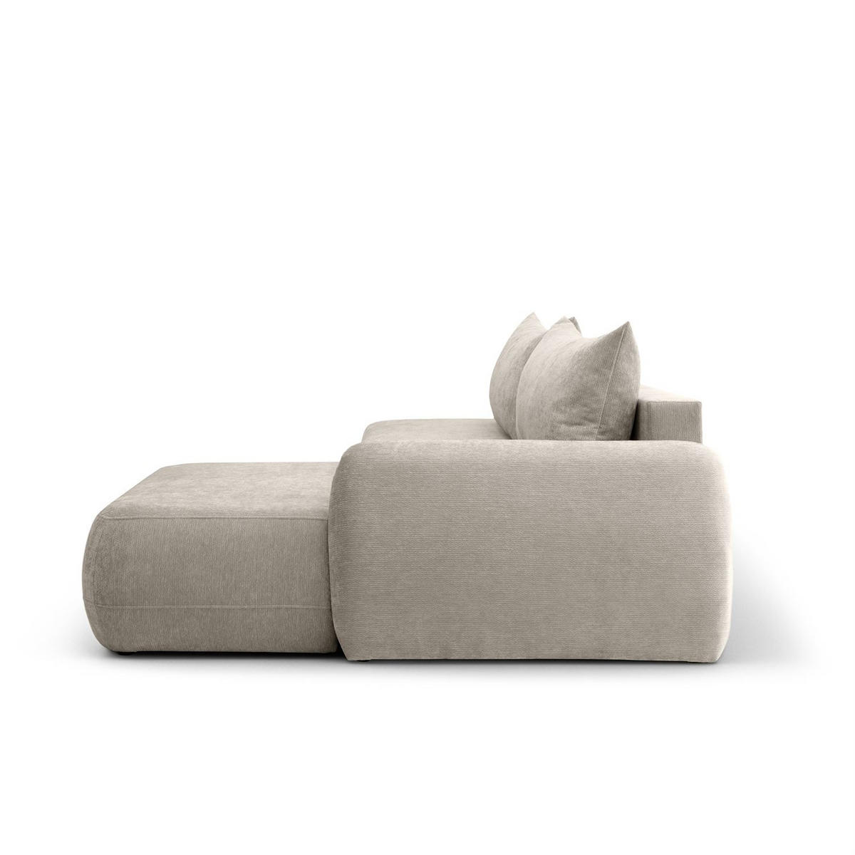 ECKSOFA GOYA mit Schlaffunktion und Bettkasten, Rechte, Perfect Harmony 04 - Ecru, Textil (302/184cm) - Lookway