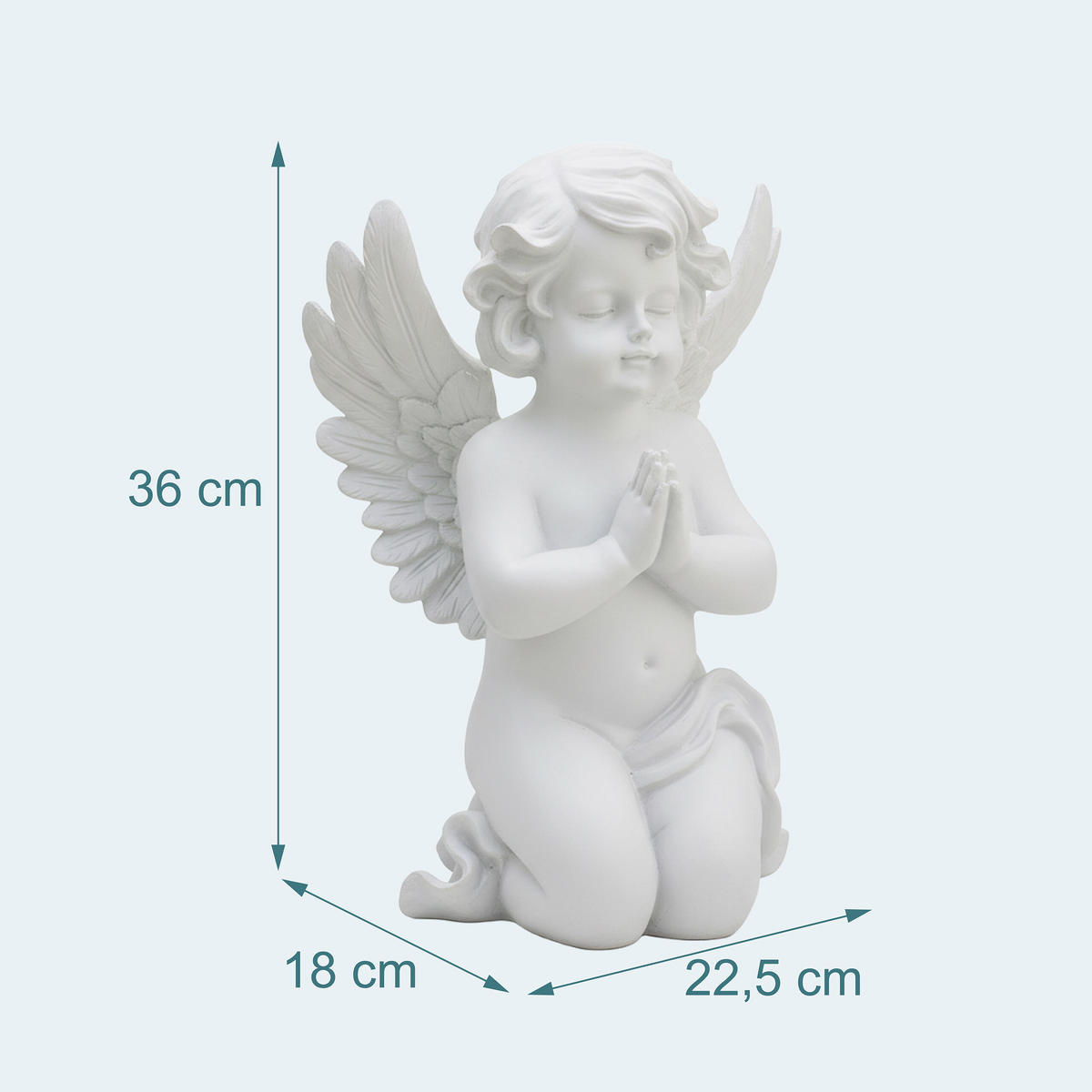 VRTNA figura angel - bela, umetna masa (22.5/36/18cm) - Relaxdays