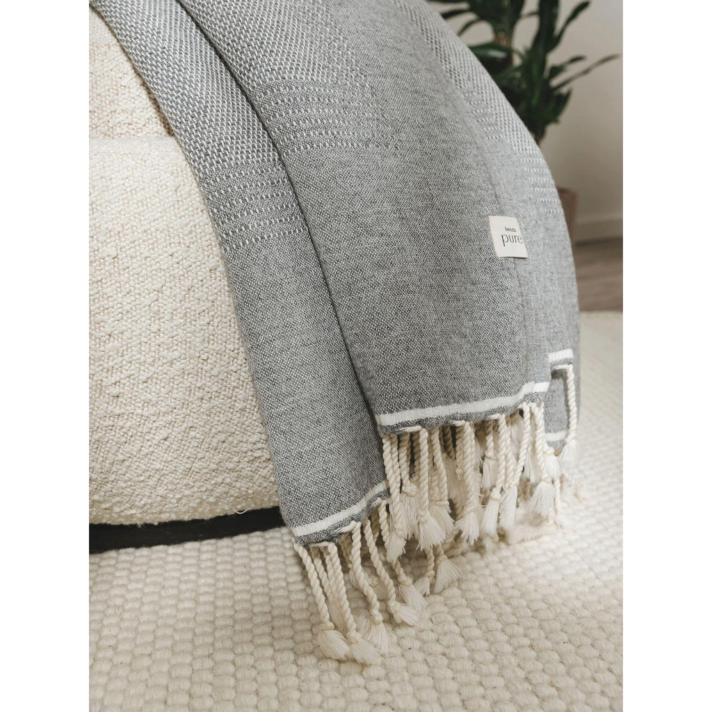 Thumbnail - benuta Pure Decke, Grau, Textil, Beton Optik, Rechteckig, 140x200 cm, Oeko-Tex® Standard 100, Wohntextilien, Decken