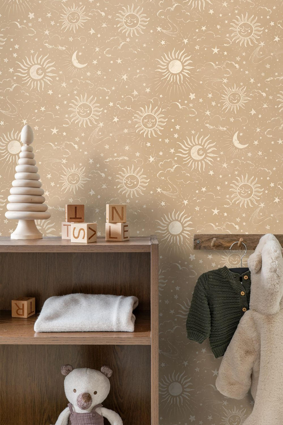 TAPETE Sternenhimmel 50 x 900 cm - Beige, Papier (50/0.1cm) - ESTAhome